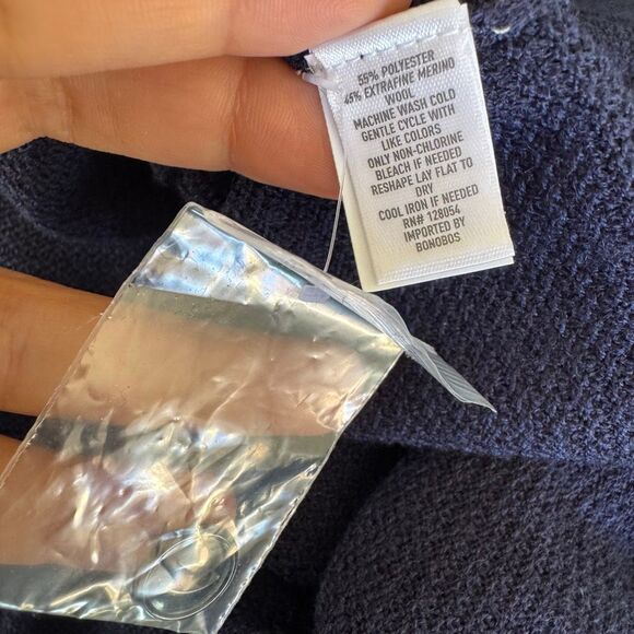 New Bonobos Dark Blue Collarless Long Sleeve Knit Pullover Sweater Men XL NWOT - Picture 5 of 6